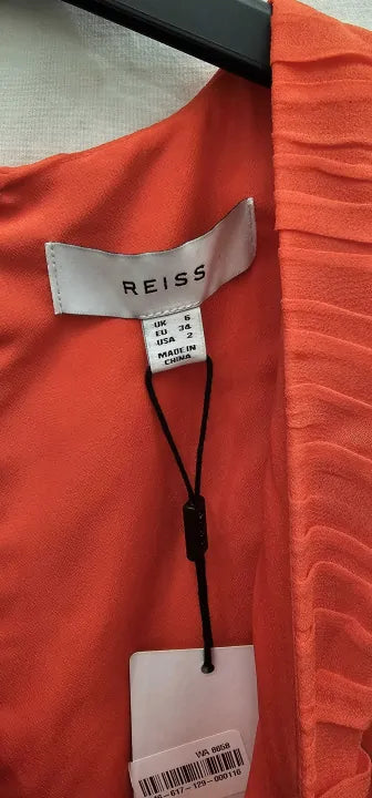Reiss - Coral Saffy Ruched Midi Dress - Pink Size: Uk6
