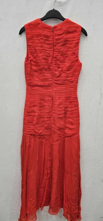 Reiss - Coral Saffy Ruched Midi Dress - Pink Size: Uk6