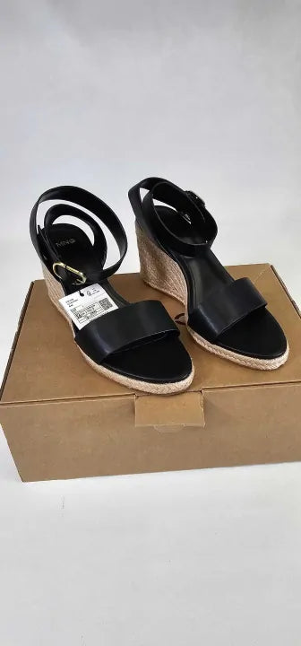 Mango - Black Patricia Wedge Espadrilles - Black Size: Eur 36