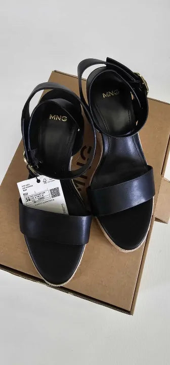 Mango - Black Patricia Wedge Espadrilles - Black Size: Eur 36