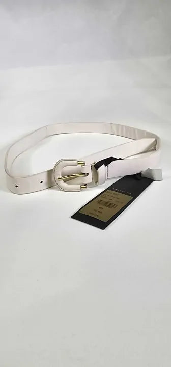 Phase Eight - Cream Leather Waist Belt - Cream Size: S/m
