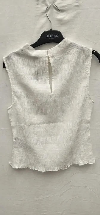 Whistles - White Plisse Sleeveless Top - Colour Of White Size: Uk8