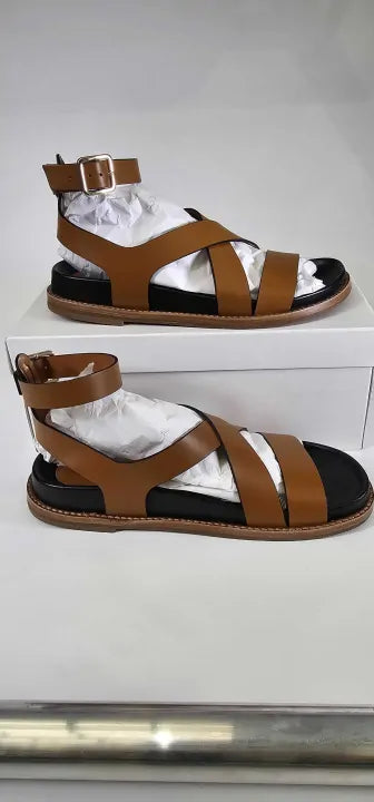 N°· Eleven - Tan Leather Strappy Sandal - Brown Size: Uk6
