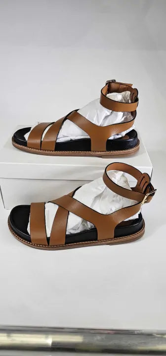 N°· Eleven - Tan Leather Strappy Sandal - Brown Size: Uk6