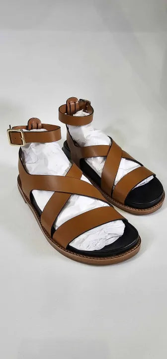 N°· Eleven - Tan Leather Strappy Sandal - Brown Size: Uk6