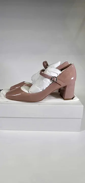 L K Bennett - Carnation Winter Mary Jane Block Heel - Pink Size: 39