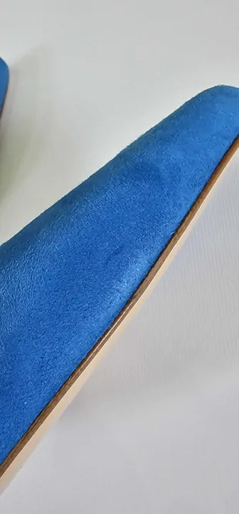 Hobbs London-0222 Pe10 002H070 Deep Jade Blue-6-blue-blue Cleo Slingback Suede Heels-blue Size: 39
