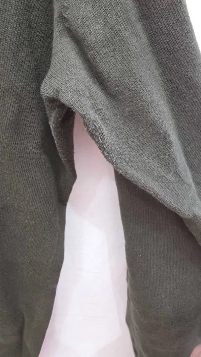 Reiss - Khaki Aidan Half Zip Cotton Jumper Size: S