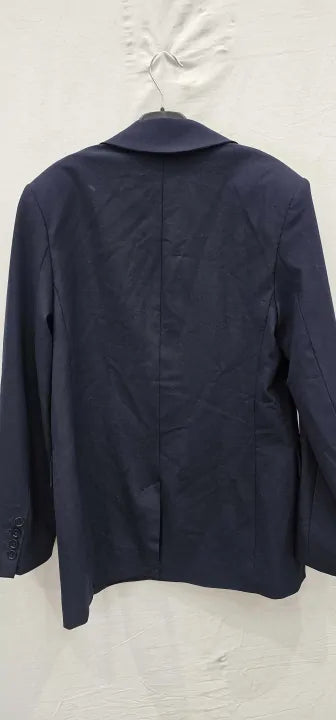 & Other Stories - Navy Wool Blend Relaxed Tailored Blazer - Blue Size: Uk8