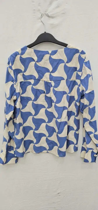 Whistles - Blue Spun Triangle Blouse - Blue Size: Uk12
