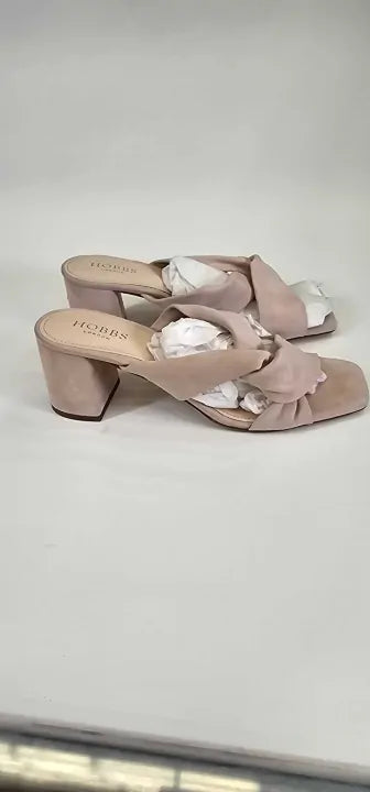 Hobbs London -Pink Rianna Suede Sandals Size: 40