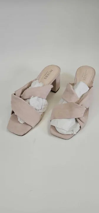 Hobbs London -Pink Rianna Suede Sandals Size: 40