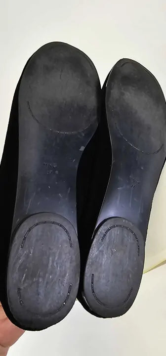 Mango - Black Ballet Flats With Bow Detail - Black Size: Uk4