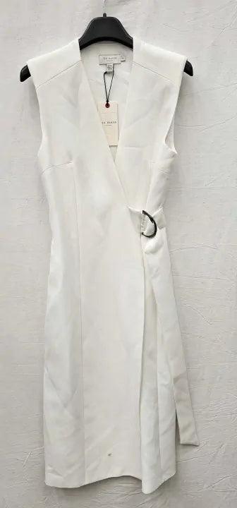 Ted Baker - Cream Molenaa Tailored Midi Dress - Cream Size: 0
