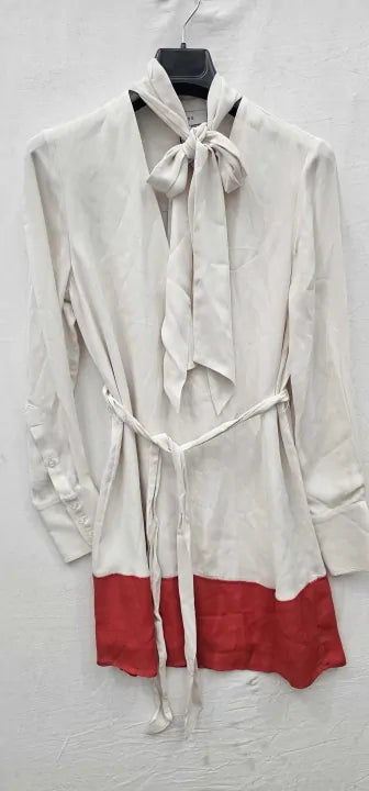 Reiss - Cream Marta Tie Neck Mini Dress - Cream Size: Uk6