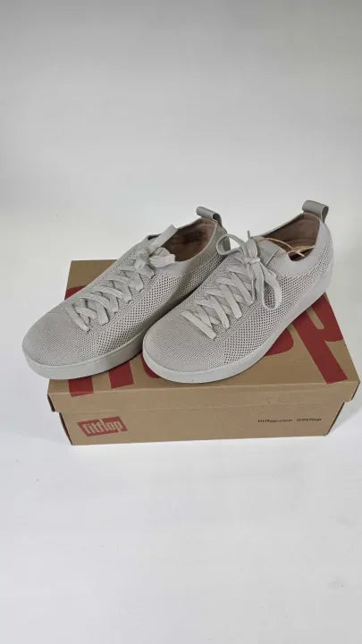 Fitflop - Silver Linging Knit Rally Trainers Size: Uk 4
