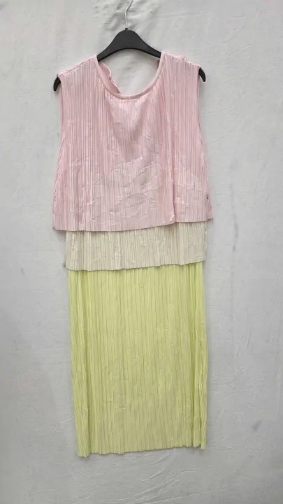 Boss - Pink Emanis Pleated Midi Dress Size: M