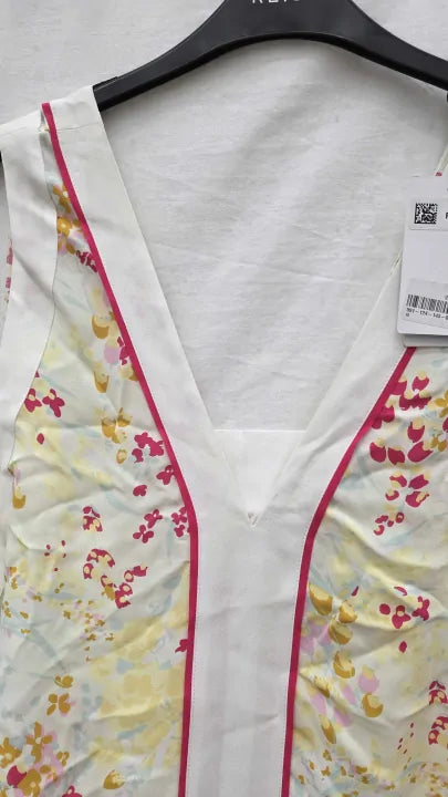 Reiss - Pink Eliza Floral Print Midi Dress Size: Uk 10