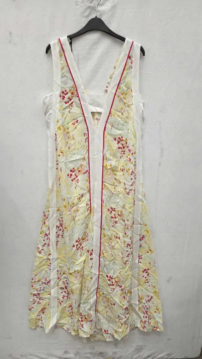 Reiss - Pink Eliza Floral Print Midi Dress Size: Uk 10