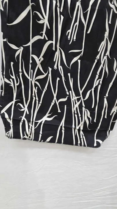 Whistles Black/ White Bamboo Shoots Print Trouser Size: Uk 14