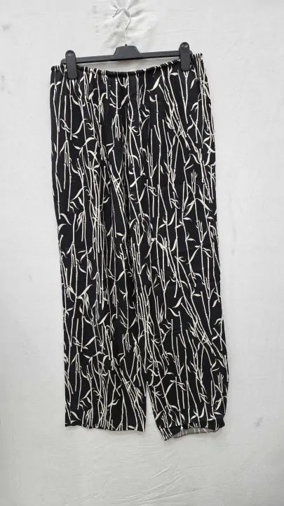 Whistles Black/ White Bamboo Shoots Print Trouser Size: Uk 14