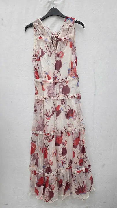 Boss - Multi Dabeata V-neck Midi Dress Size: Uk 6