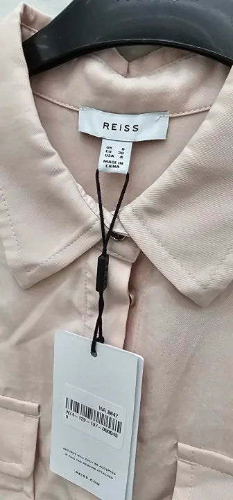 Reiss - Nude Isador Long Sleeve Shirt - Beige Size: Uk8