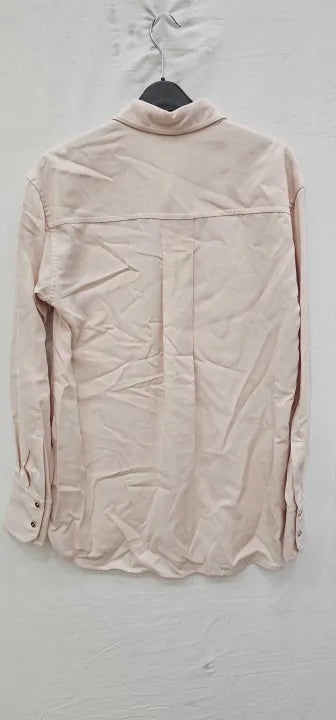 Reiss - Nude Isador Long Sleeve Shirt - Beige Size: Uk8