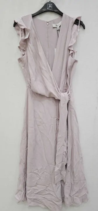 Reiss - Lilac Willow Tie Front Dress - Purple Size: Uk10