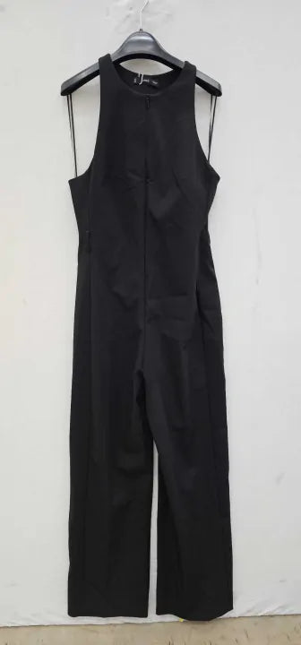 Mango - Black Belted Racerback Jumpsuit - Black Size: M