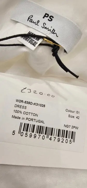 Paul Smith - White V-neck Cotton Dress - White Size: 42