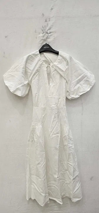 Reiss - White Alice Linen Blend Dress - White Size: Uk12