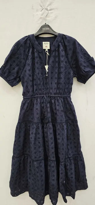 Burgs - Navy Brooks Cotton Dress - Navy Size: Uk12