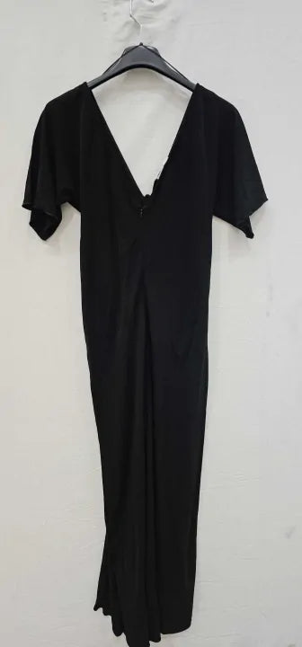Mango X Victoria Beckham - Black Ruched Midi Dress - Black Size: L