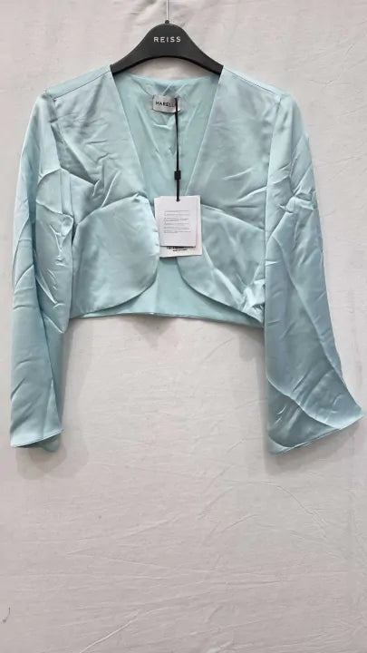 Marella - Light Blue Flare Sleeve Bolero Size: S