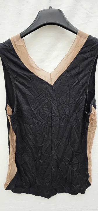 Reiss-45412603-xs-beige-black Pippa Colour Block Top-beige Size: Xs