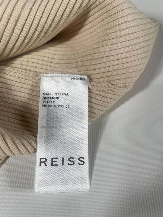 Reiss - Nude Verity Ribbed Vest Size: Large