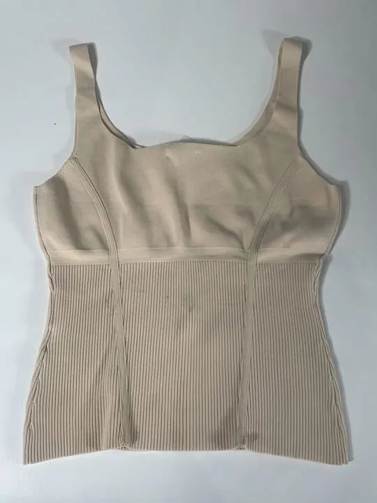 Reiss - Nude Verity Ribbed Vest Size: Large