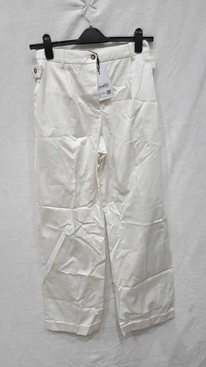Reiss - White Harper Cotton Trousers Size: Uk 8R deal !!