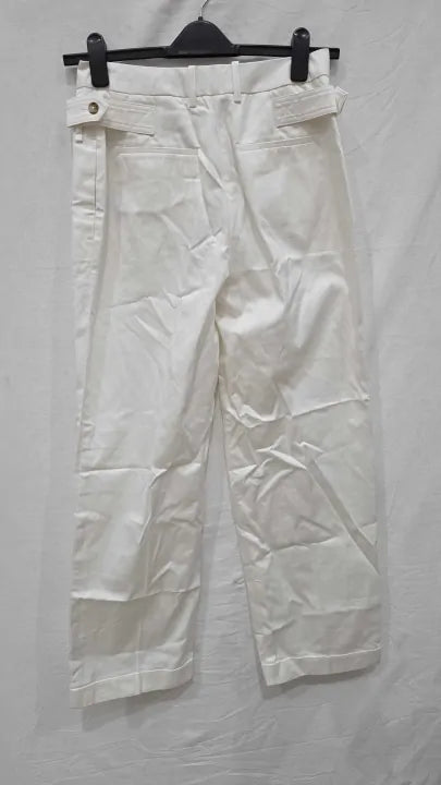 Reiss - White Harper Cotton Trousers Size: Uk 8R deal !!