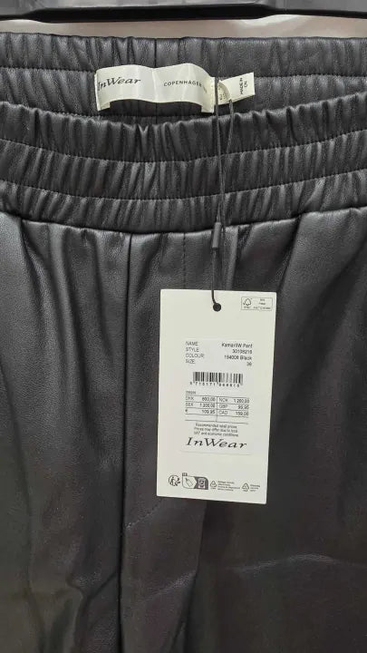 Inwear - Black Kamari Leather Look Trousers Size: Uk 12 deal !!