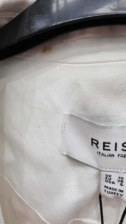 Reiss - White Lori Halter Linen Blend Waistcoat Size: Uk 10