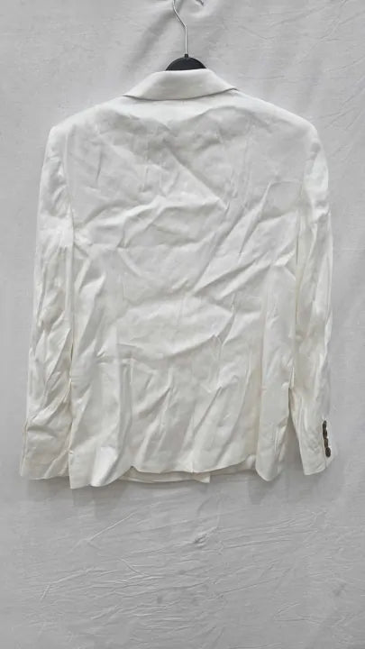 Reiss - White Hollie Linen Blend Blazer Size: Uk 10