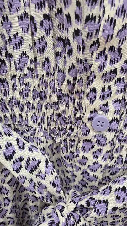 Whistles - Lilac Dashed Leopard Midi Dress Size: Uk 18