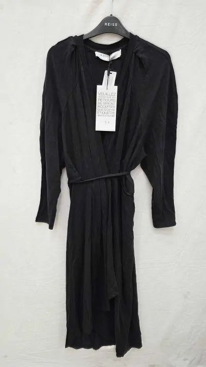 Iro - Black Botena Linen Blend Midi Dress Size: Large
