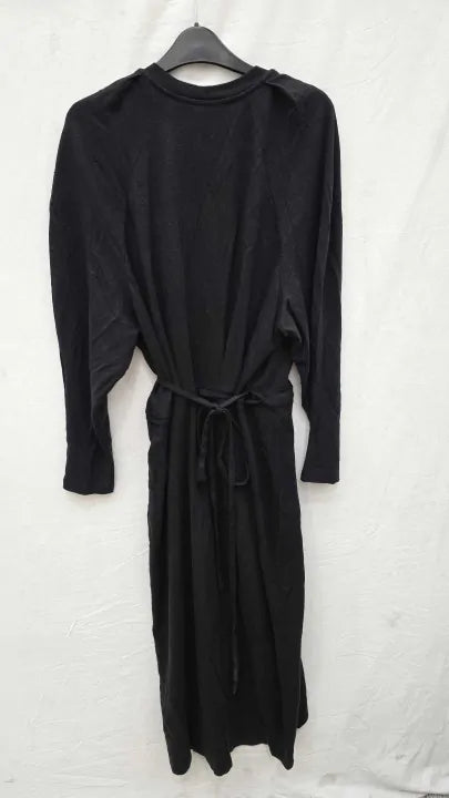 Iro - Black Botena Linen Blend Midi Dress Size: Large