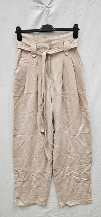 Iro-wm23averill Pin02-8-pink-pink Averill Linen Silk Blend Wide Leg Trouser-pink Size: 36