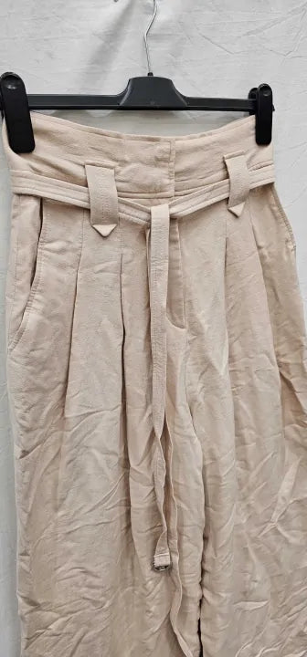 Iro-wm23averill Pin02-8-pink-pink Averill Linen Silk Blend Wide Leg Trouser-pink Size: 36