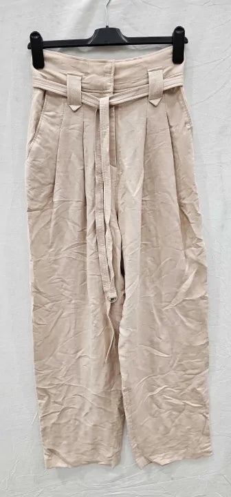 Iro-wm23averill Pin02-8-pink-pink Averill Linen Silk Blend Wide Leg Trouser-pink Size: 36