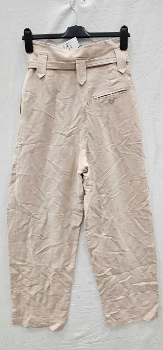 Iro-wm23averill Pin02-8-pink-pink Averill Linen Silk Blend Wide Leg Trouser-pink Size: 36